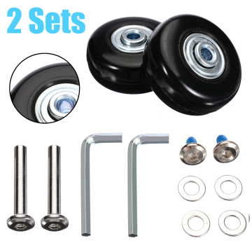 2 Sets OD 45mm Luggage Suitcase Replacement Kit Wheels Roller Bearing Furniture Casters Hardware Tools