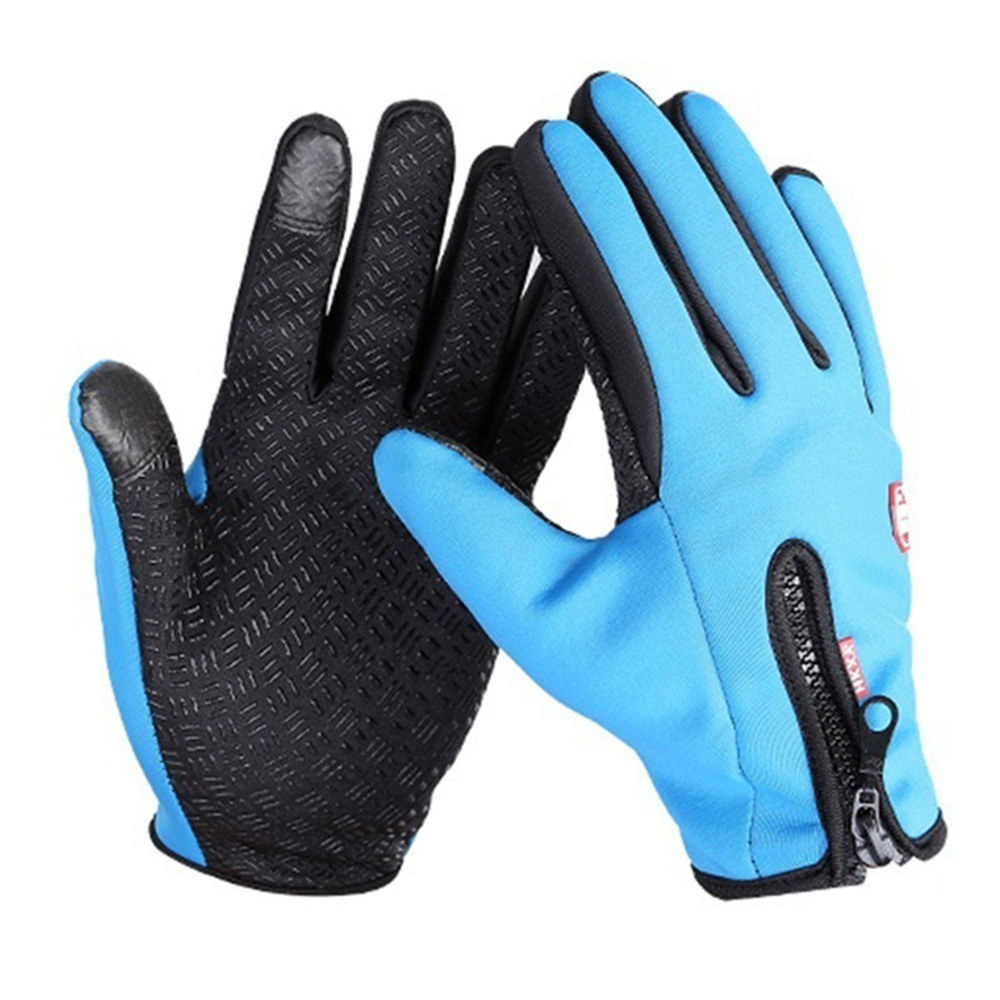 Mens Womens Spring Winter Waterproof Touch Screen Plus Velvet Riding Warm Gloves Windproof Fashion Outdoor Non-Slip Ski Gloves