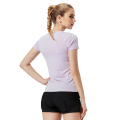 Shirt Running Woman Quick Dry Fitness Slim Short Sleeves Breathable Gym Nylon Sportswear Yoga Shirts 2020 Compression Female Tee