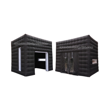 4.5mwx3mlx3.75mh Black White Inflatable Cube Tent Outdoor Portable Events Room Shelter For Trade Show Display Party Photo Booth