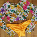 2020 New Sexy Long Sleeve Bikinis Women Swimsuit Print Floral Bathing Suits Beachwear Brazilian Bikini Set Biquini Female