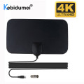 50 Miles Digital TV Antenna Booster Active Indoor Aerial HD Flat Design 25DB High Gain HD TV DTV Box EU Plug