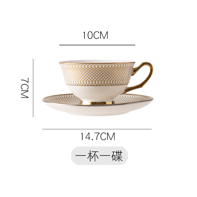 Ceramic coffee cup dish European small luxury home set high-end Pynombe cup English afternoon tea cup with flower tea cup