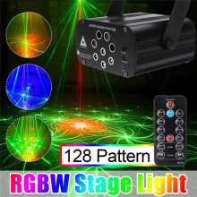 Laser Projector Light 48/128 Patterns DJ Disco Light Music RGB Stage Lighting Effect Lamp Remote/Sound Actived for Party KTV