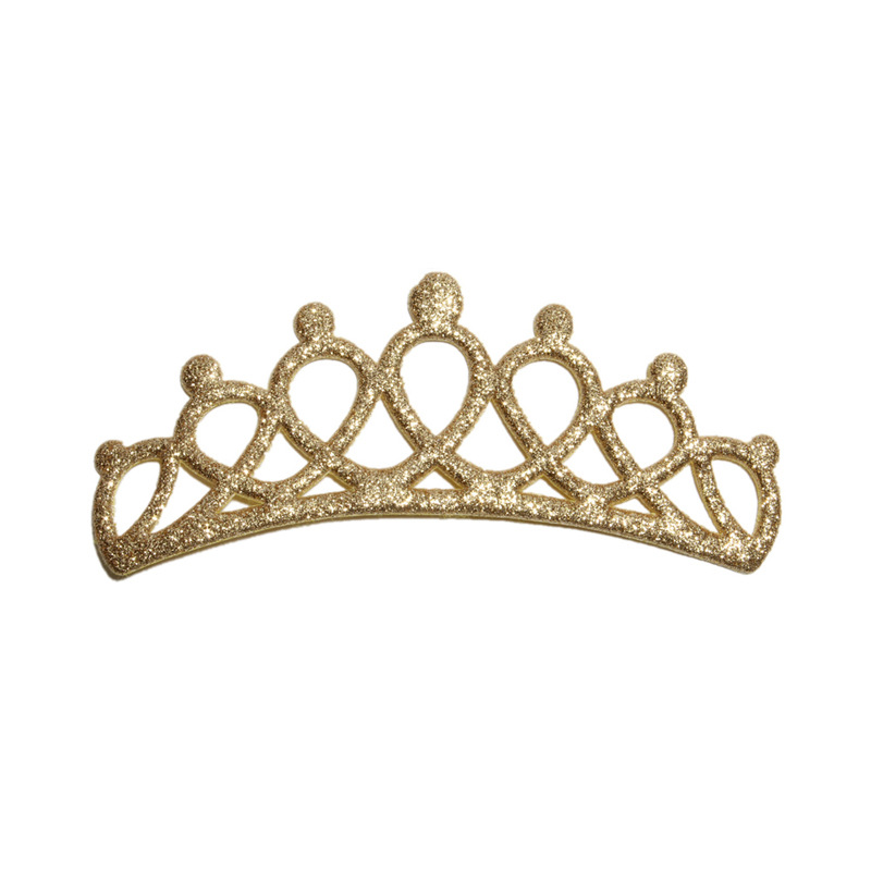10PCS 13cm Fashion Glitter Nonwovens Felt Crown Patches for Hair Accessories Newborn Vintage Crown Appliques for Kids Headwear