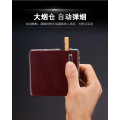 Cigarette case lighter charging USB creative 20 sticks automatic cigarette smoke portable metal wood grain cigarette case