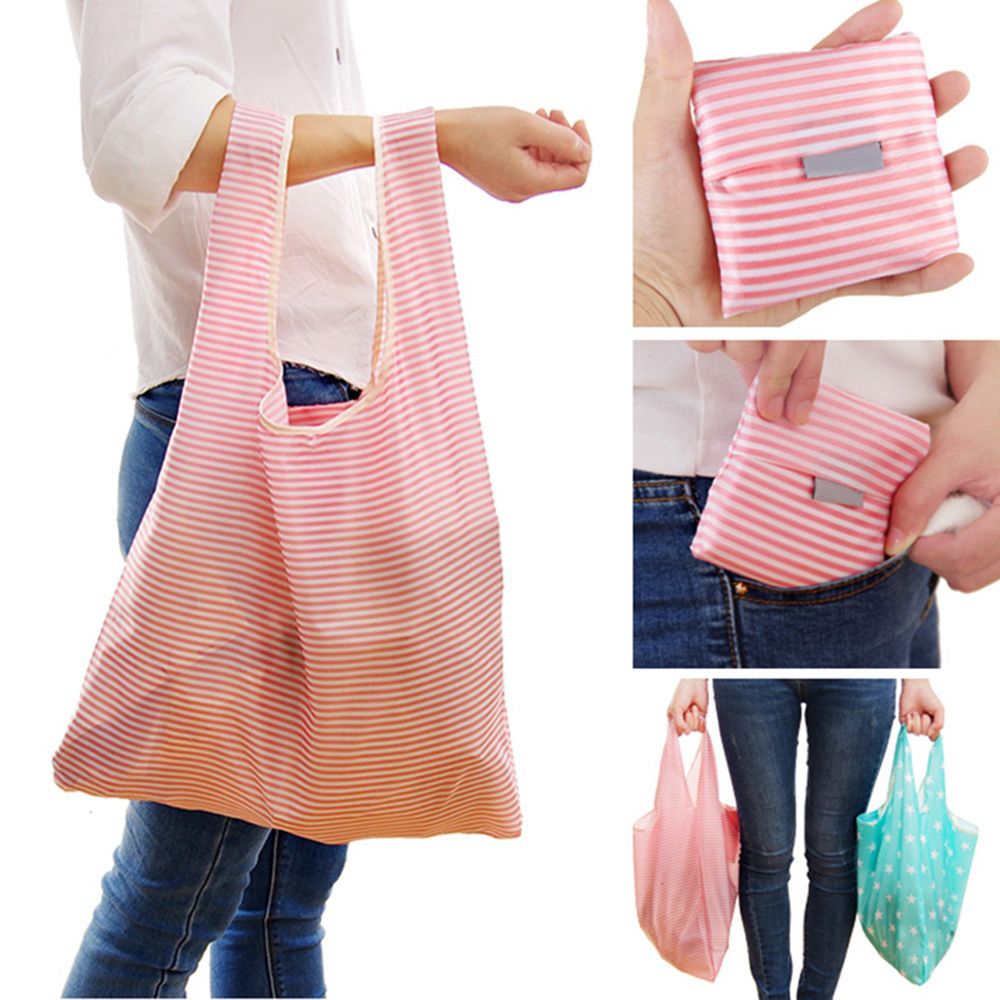 6 style Foldable Shopping Bag Tote Folding Pouch Handbags Tote Folding Pouch Large-capacity Fashion Printing Storage Bags
