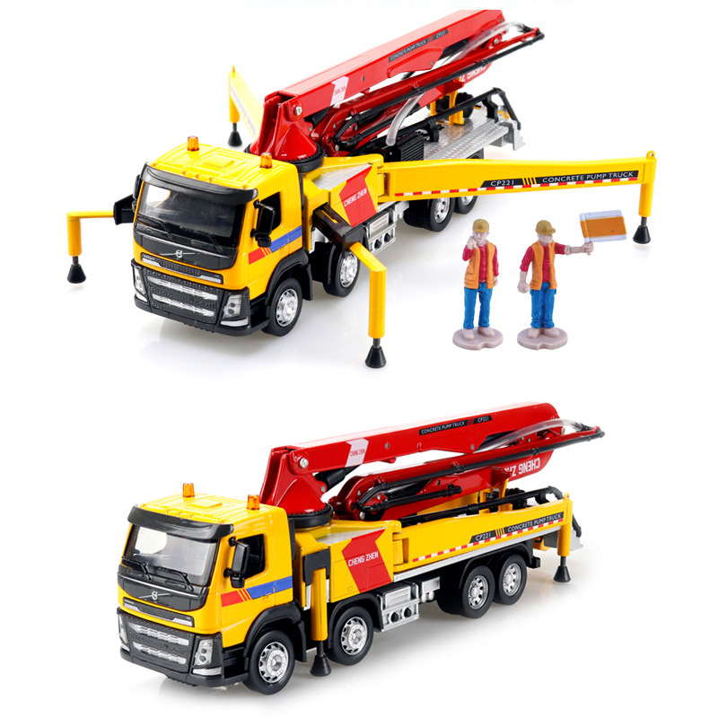 1:50 Alloy model car 88385 truck acousto-optic concrete pump truck adult metal ornaments Children's Christmas New Year Gift Toys