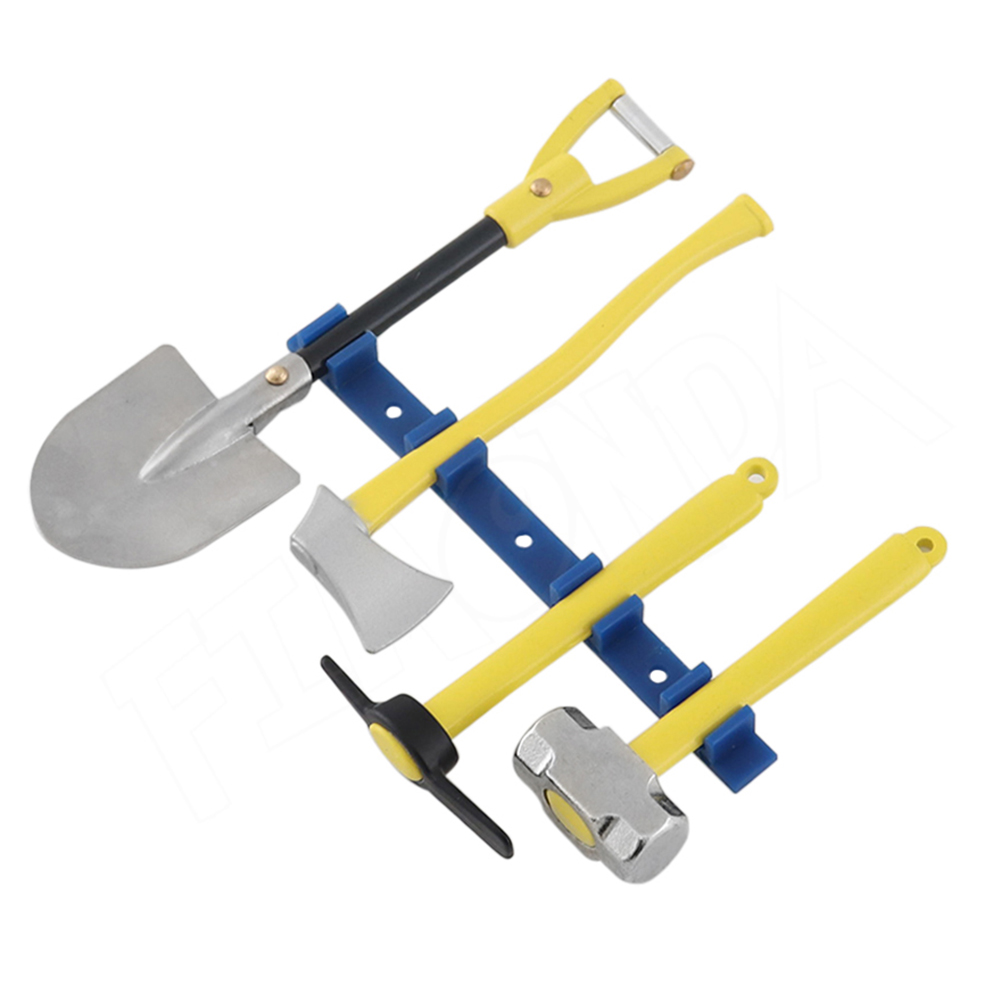 4pcs Metal Shovel Pickaxe Simulation Portable For Crawler Car Accessories 1:10 Scale Axe Durable RC Decoration Tool Set