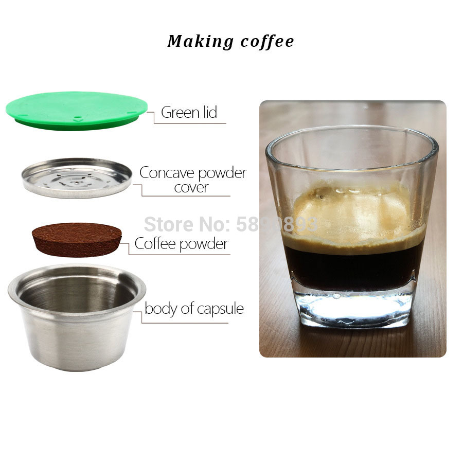 Andiran Stainless Steel Reusable Coffee Capsule Filter Dripper Tamper Compatible with Dolce Gusto Coffee Machine Accessories