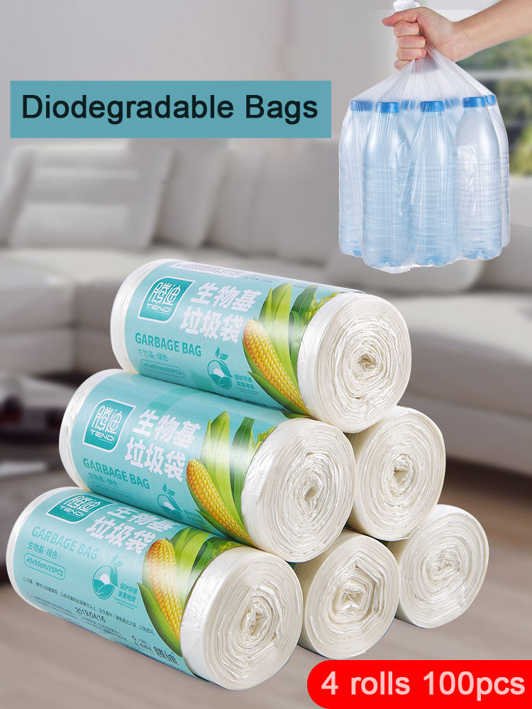 Corn biodegradable household garbage bags classified disposable toilet cleaning kitchen trash bags thicker plastic bags break