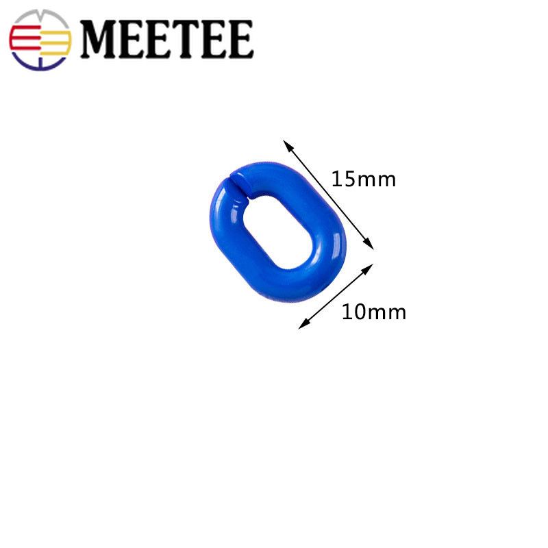 Meetee 230pcs 15X10mm Colorful Acrylic Chain Links Plastic O Ring Strap Chain Buckles DIY Earring Jewelry Accessories BF511