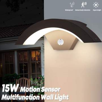 Moden Waterproof LED Wall Lamp Outdoor Motion Sensor Smart LED Wall Light Garden Yard Lawn Porch Sconce Wall Lights Spotlight