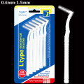 10pcs 0.4-1.5mm Interdental brush L shape orthodontic toothpick tooth brush interdental cleaning dental floss oral care tool