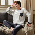 Pajamas Man Set 100% Cotton Sleepwear Ensemble Homme Men's Pajama Soft Lounge Set Male Pijama Hombre Pyjama Homme Autumn&Winter