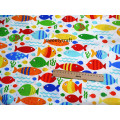 160x50cm Cartoon Fish print 100% cotton fabric by Half Meter tissus patchwork for DIY sewing material baby Dress bed sheet Cloth