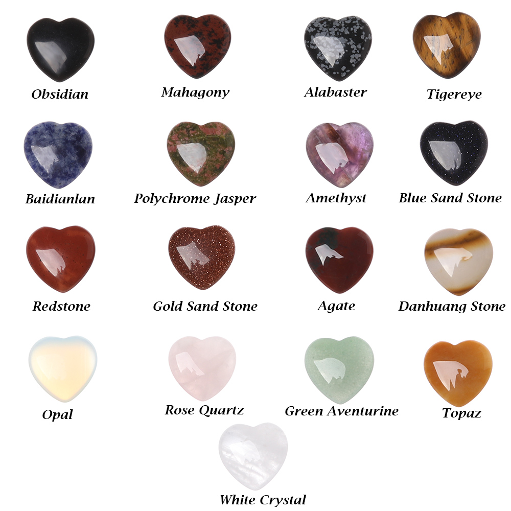 New Reiki Minerals Heart Shape Crystal Natural Quartz Chakra Healing Stone Gemstone Pendant DIY Gift Home Decor Handmade Jewelry