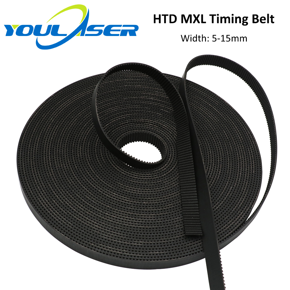 YOULASER MXL Open-Ended Timing Belt Transmission Belts Rubber Width 5mm For Fiber YAG Pully CO2 Laser Engraving Cutting Machine