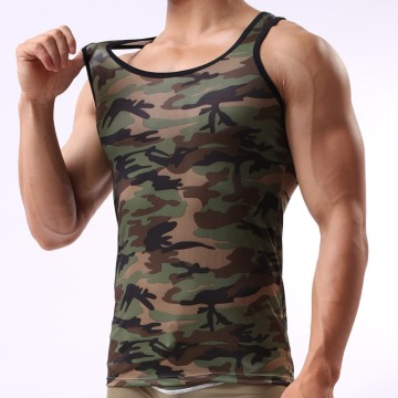 Mens Undershirts Camouflage Printed Tank Top Sports Fitness Sleeveless Underwear Bodybuilding Causal Shirts Camisetas Plus Size