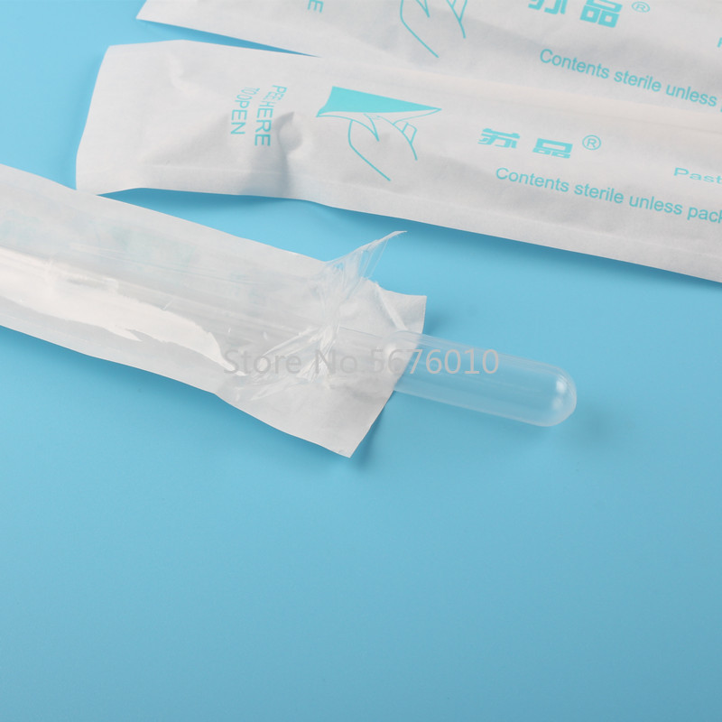 Lab 1ml 2ml 3ml 3ml-L Sterile Plastic Pasteur Pipette Dropper 100pcs 200pcs 300pcs with Independent Paper-plastic Packaging