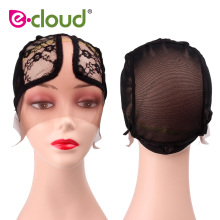 Wig Caps for Making Wigs Full Lace Wig Weaving Cap Mesh Base Machine Made Stretchy Net Medium with Adjustable Strap Black