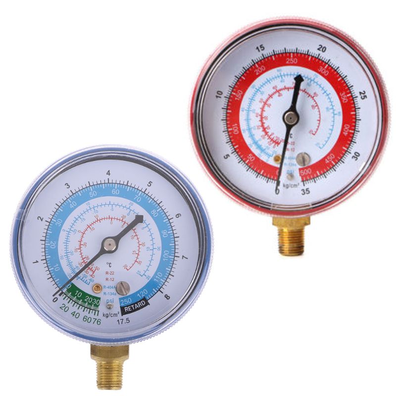 AIMOMETER New Air Conditioner R404 R134A R22 Refrigerant Low Pressure Gauge PSI KPA Blue