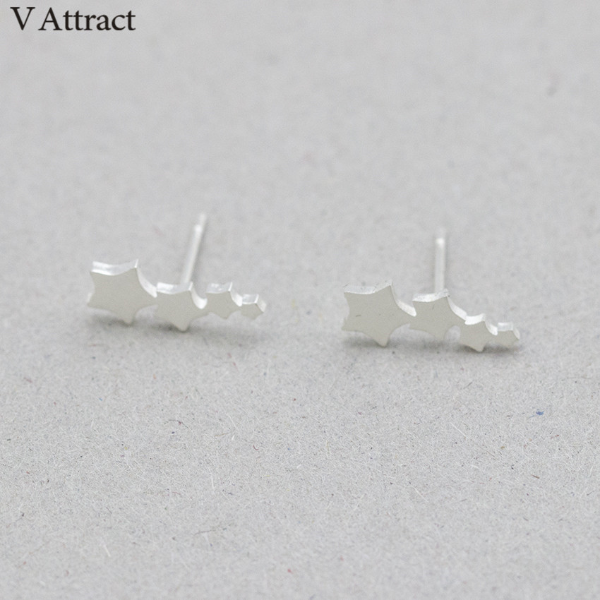 V Attract Minimalism jewelry Gold Filled Stainless Steel Trendy Small Star Stud Earring Women Punk Boucles D'oreilles