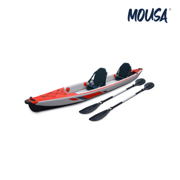 Durable 3-Person Inflatable Kayak in Vibrant Red