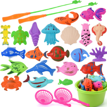 39Pcs Set Plastic Magnetic Fishing Toys Baby Bath Toy Fishing Game Kids Children Bathtub Magnetic Fishing Toy Swimming toys gift