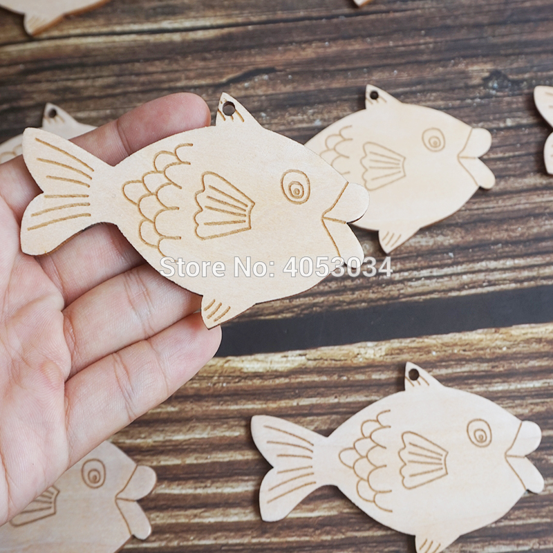 Wooden Comic Fish Craft Shapes Plywood