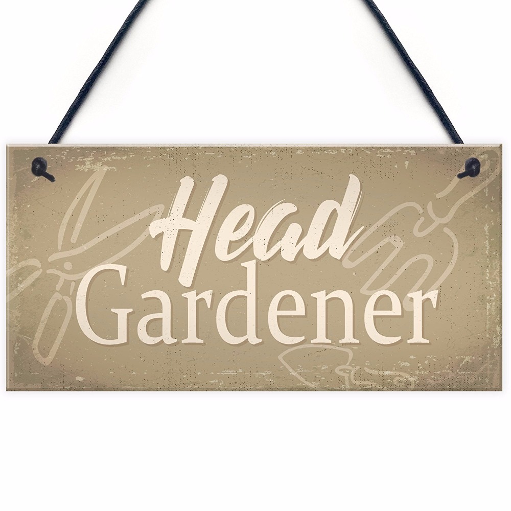 Meijiafei Garden Sign Head Gardener Hanging Plaque Garden Shed SummerHouse Sign Sign For Her Him 10" X 5"