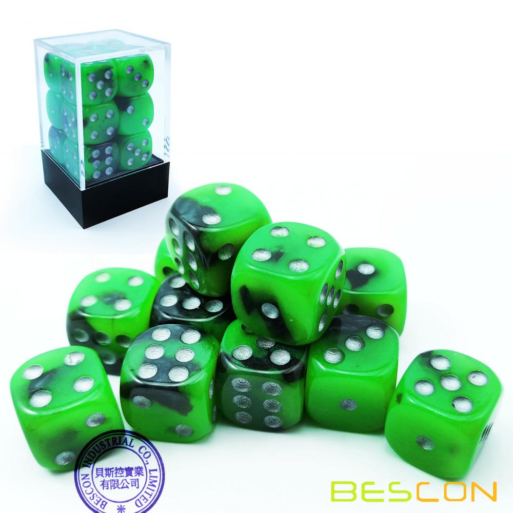 Two Tone Glowing Dice D6 16mm 3