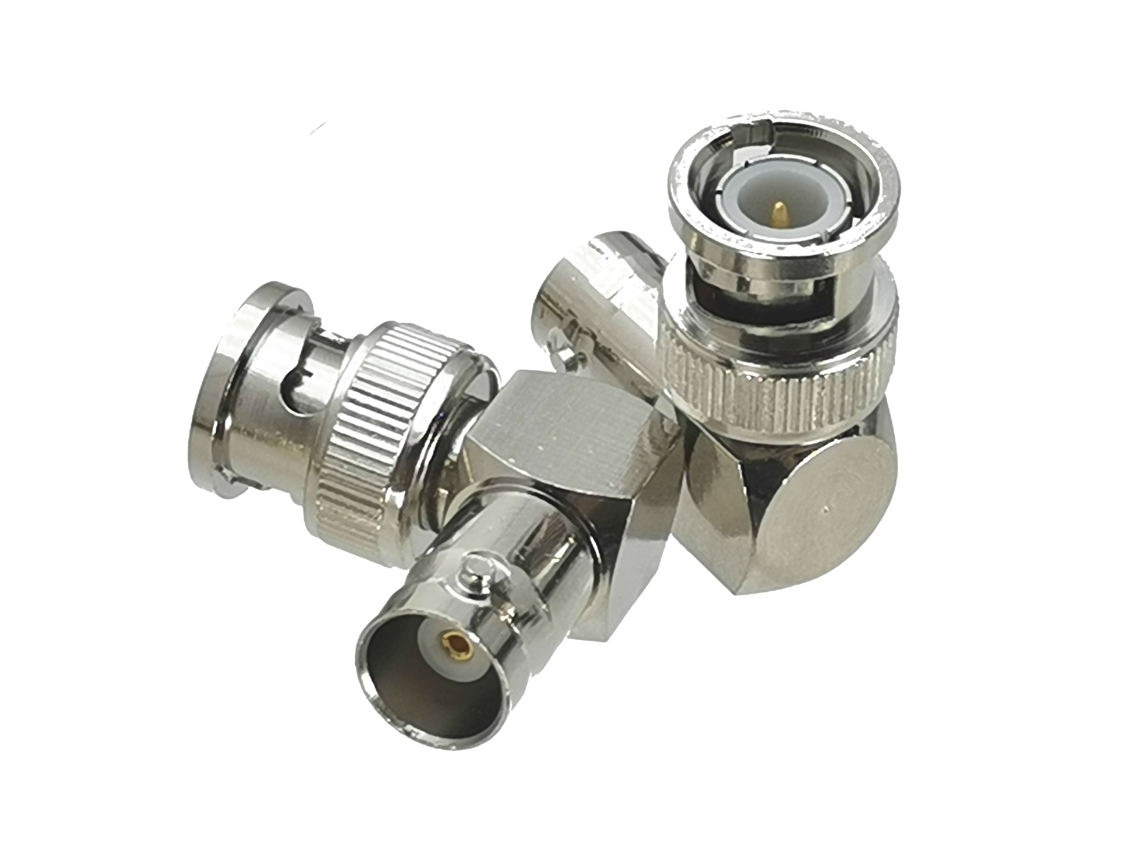 1Pcs BNC Male plug to BNC Female jack Right angle RF Adapter Connector Coaxial High Quanlity