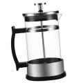French Press Coffee & Tea Maker | 12oz | Small Coffee Pot with 304 Stainless Steel & Heat Resistant Glass (Black)