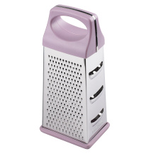 stainless steel manual box grater with plastic handle