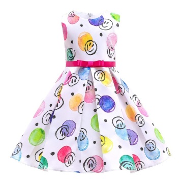 2020 Fashion Children clothing flower print Summer Dress for Party Birthday Princess Toddler Baby Girls Clothes Kids Dresses