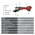 WOSAI MT Series 20V Brushless Angle Grinder Lithium-Ion Battery Cordless Angle Grinder Machine Cutting Electric Power Tools