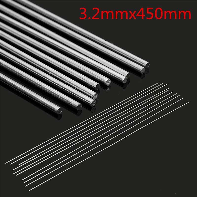 10pcs 3.2mmx450mm Silver Aluminum Alloy Welding Rod Low Temperature Metal Soldering Brazing Wire Solder TIG Filler Rods