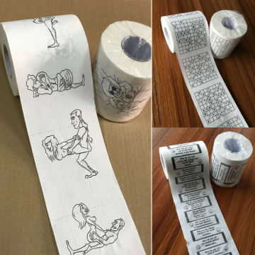 New Toilet Paper Bulk Rolls Bath Tissue Funny Printed Toilet Paper Bathroom White Soft 3 Ply Paper Funny Novelty Gift Creative