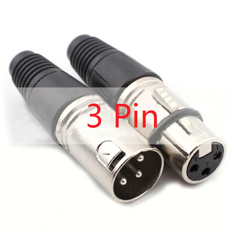 New Practical 1pcs 3P/4P/5P Contacts Plug Socket Male/Female Microphone Audio XLR Connector