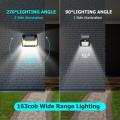 New 163LEDs COB LED Wall Lamp Motion Sensor Waterproof 3 Sided Flood Lights Garden Street Night Lighting Solar Wall Light