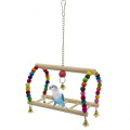 Parrots Toys Bird Swing Exercise Climbing Hanging Colorful Beads Ladder Bridge Wooden Pet Parrot Macaw Hammock Birds Supplies