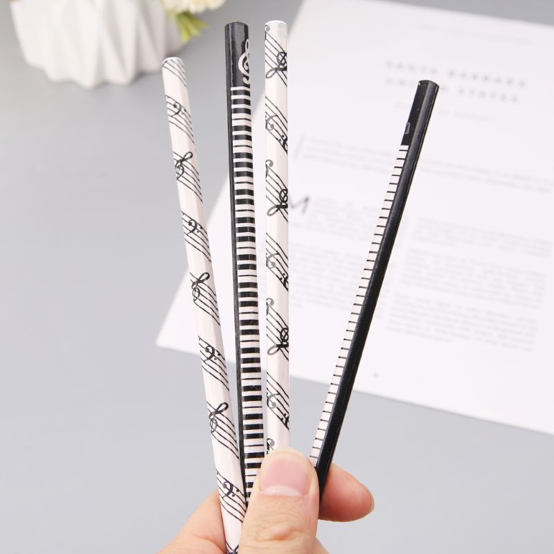 2021 New 4pcs Musical Note Pencil HB Standard Pencil Music Stationery Piano Notes School Student Gift