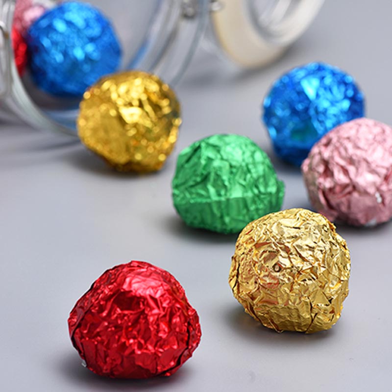 100pcs/Lot Colorful Tinfoils Chocolate Candy Tea Leaves Wrapping Papers DIY Food Pastry Decoration Packaging Foil Paper 8*8cm