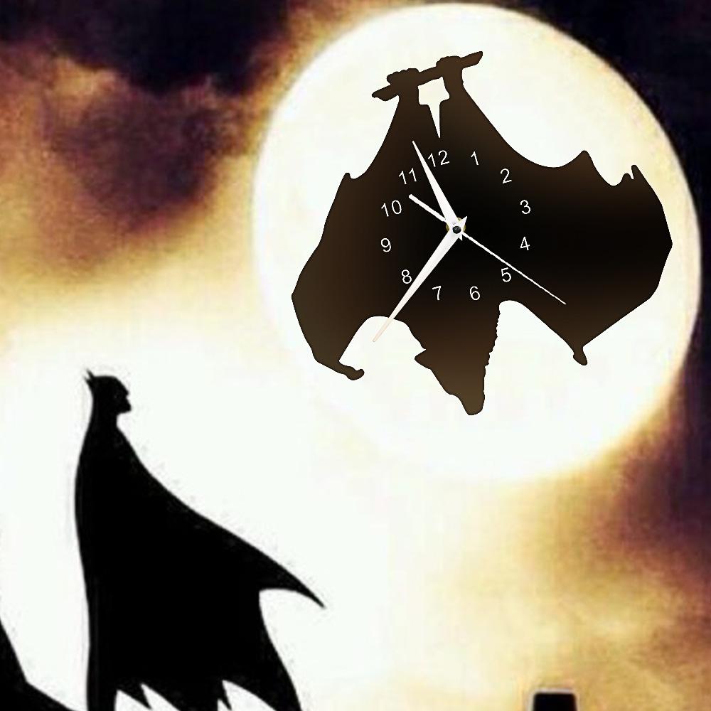 The Largest Bats In The World Wall Clock Flying Fox Fruit Bats Wall Watch Home Decor Pteropus Modern Wall Clock Bat Lover Gift