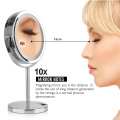 Professional 17 LEDs Light Vanity Mirror 10X Magnifying Adjustable Makeup Mirror 7 Inch Cosmetic Mirror Double Sided Bath Mirror