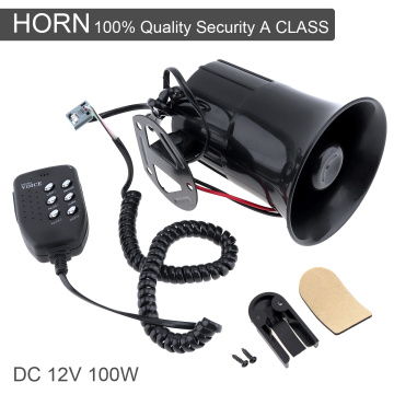 6 Sound 100W Tone Loud Horn Motorcycle Auto Car Vehicle Truck Speaker Warning Alarm Siren Police Fire Ambulance Horn Loudspeaker