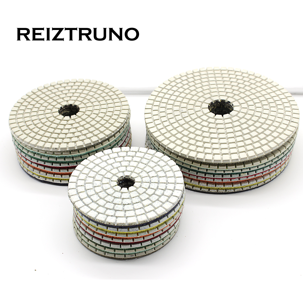 Reiztruno 5 Inch 125mm Wet Polishing Pads white Resin bond Diamond Grinding Disc for marble,granite,quartz and other stone,1pc