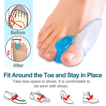 2pcs/Pair Silicone Toe Gel Correction Hallux Valgus Relief Pain Little Toe Pinkie Safe Repeated Use Wholesale Finger Separator