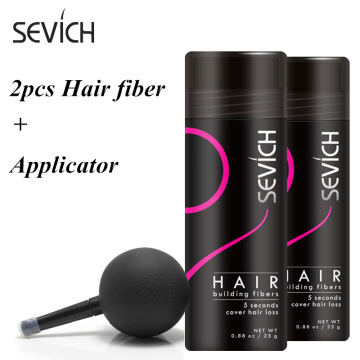 Sevich Keratin Hair Building Fiber Set 2pcs Hair Fiber + 1pcs Applicator Thickening Hair Growth Keratin Fiber Hair Loss Product